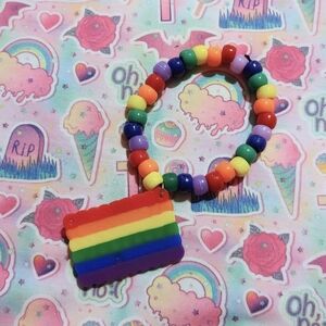 Rainbow Pride Flag Kandi Bracelet
